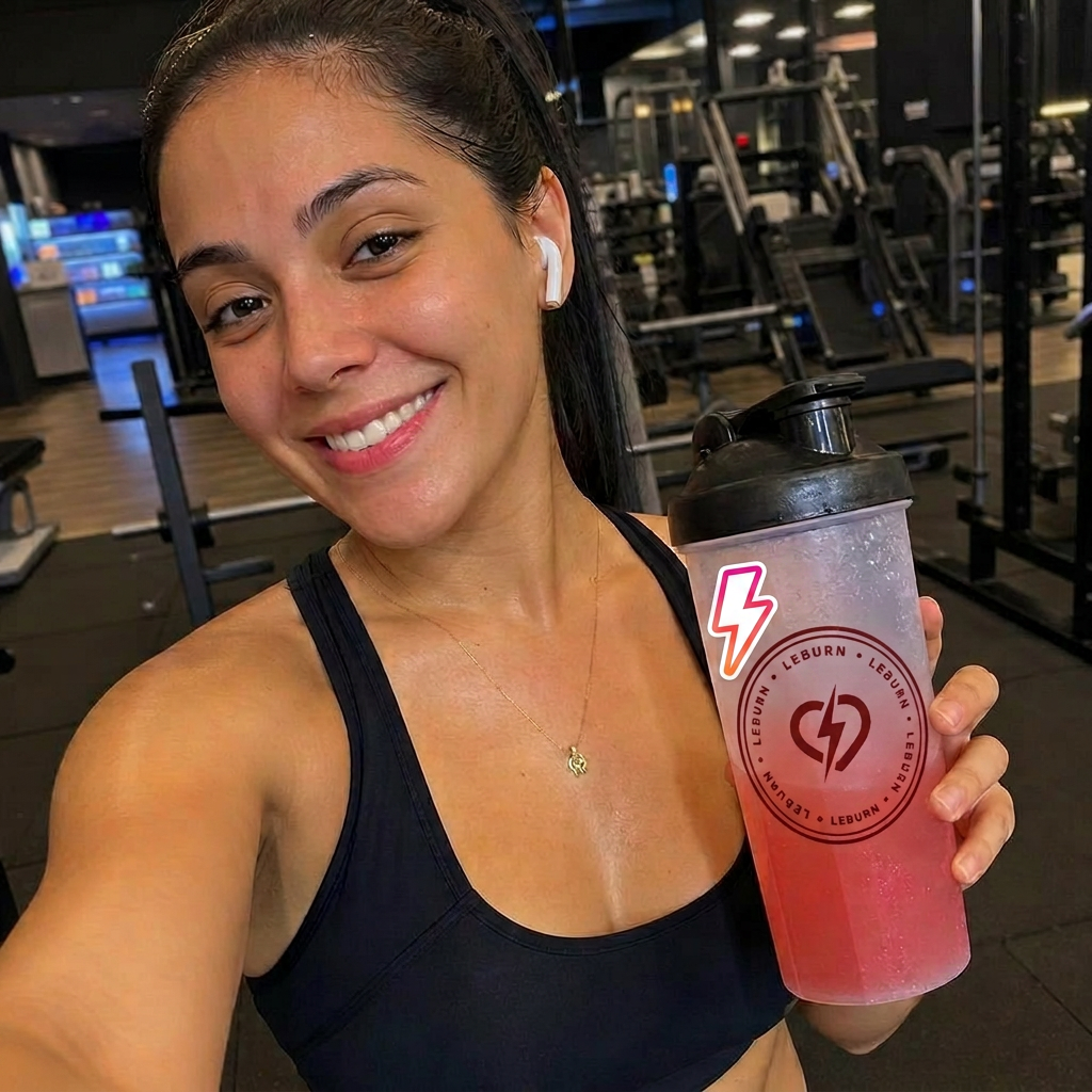 Mulher confiante segurando shaker